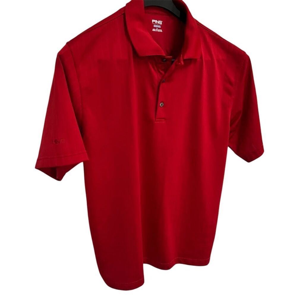 Ping‎ Collection Men's Polo Shirt Red Size L Golf Casual Short Sleeve